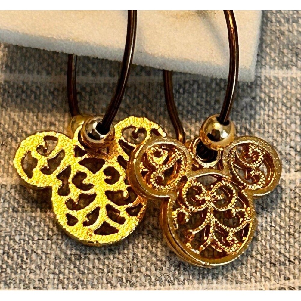 ⚡️Mickey Mouse  filigree Vintage pierced earrings
